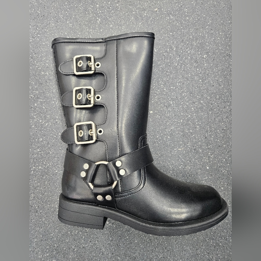 ​Dream Pairs Kids Harness Moto Biker Boots - Square Toe